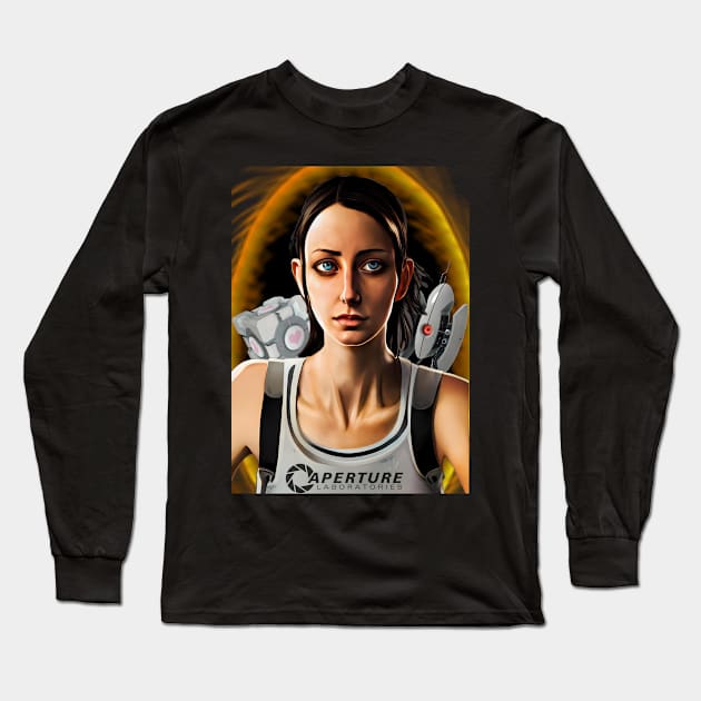 Portal - Chell and friends Long Sleeve T-Shirt by AfroMatic